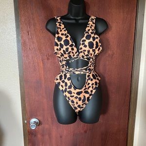 Animal print swim suit